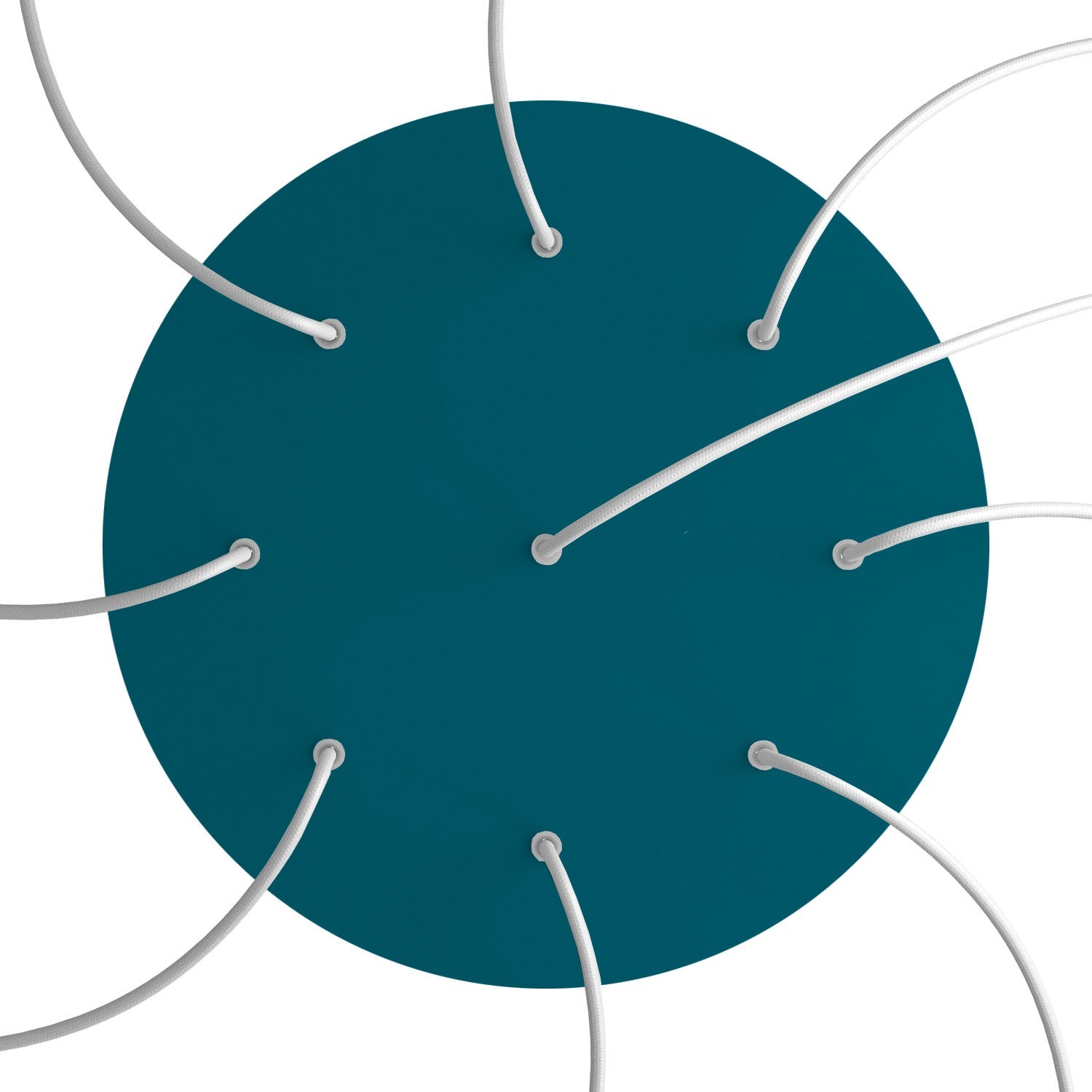 Rosone XXL Rose - One rotondo, diametro 400 mm con 9 fori e 4 fori laterali - Petrolio - Creative Cables