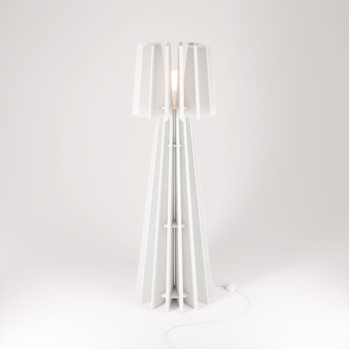 Shhine Ruzz Lampe sur pied en matériau acoustique SHHINE - Blanc chiné – Creative ...