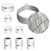 Sistema Filé Linear Kit - con cavo ECC37 di 5 m per catenaria e 7 componenti in legno verniciato bianco per interni
