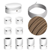 Sistema Filé Symmetric Kit - con cavo CM27 di 5 m per catenaria e 9 componenti in legno verniciato bianco per interni