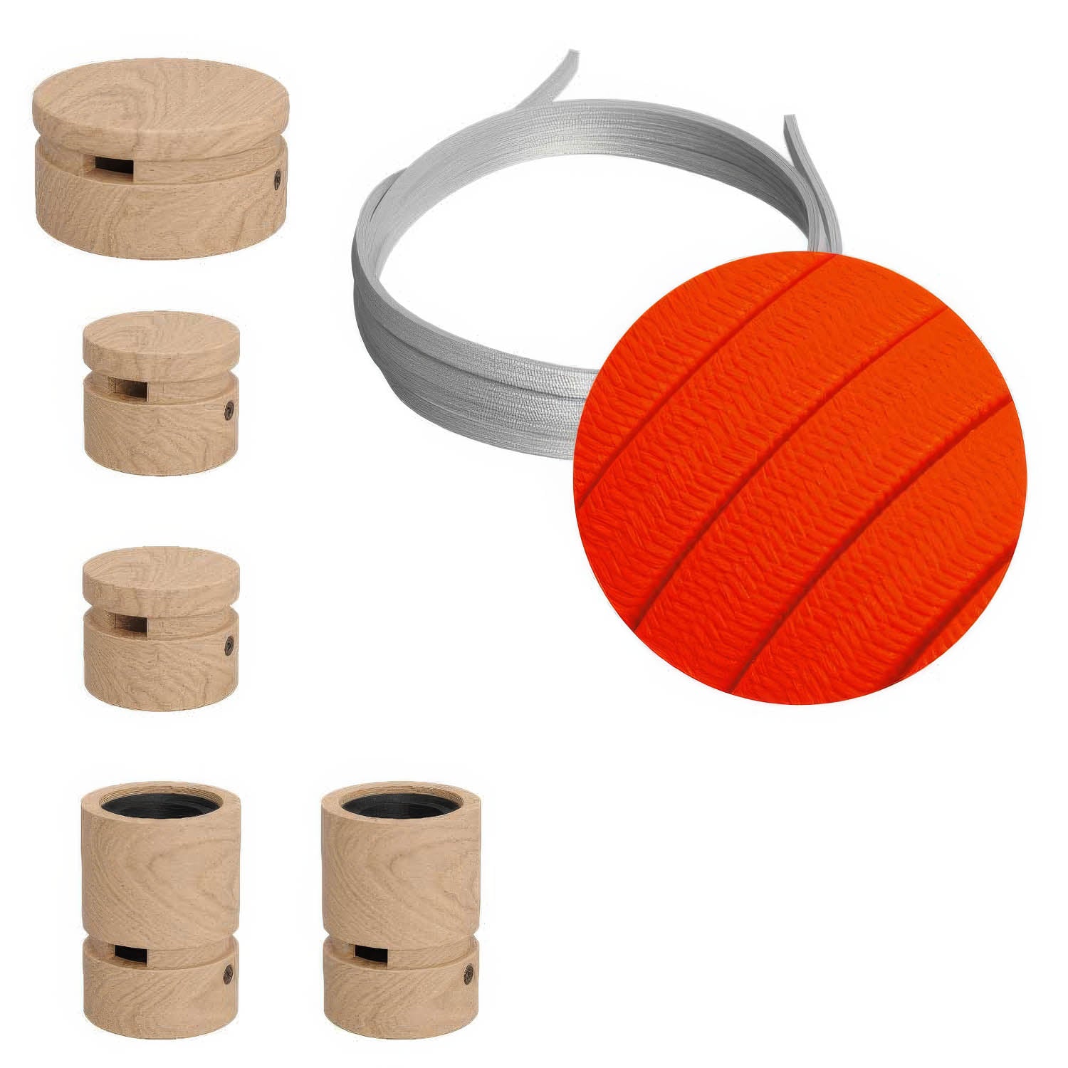 Sistema Filé Wiggle Kit - con cavo CF15 di 3 m per catenaria e 5 componenti in legno per interni - Creative Cables