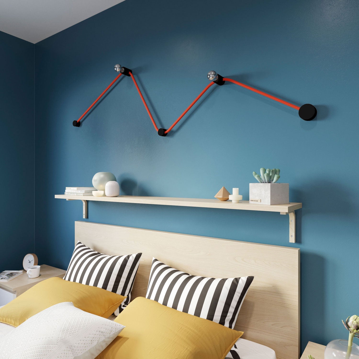 Sistema Filé Wiggle Kit - con cavo CF15 di 3 m per catenaria e 5 componenti in legno verniciato nero per interni