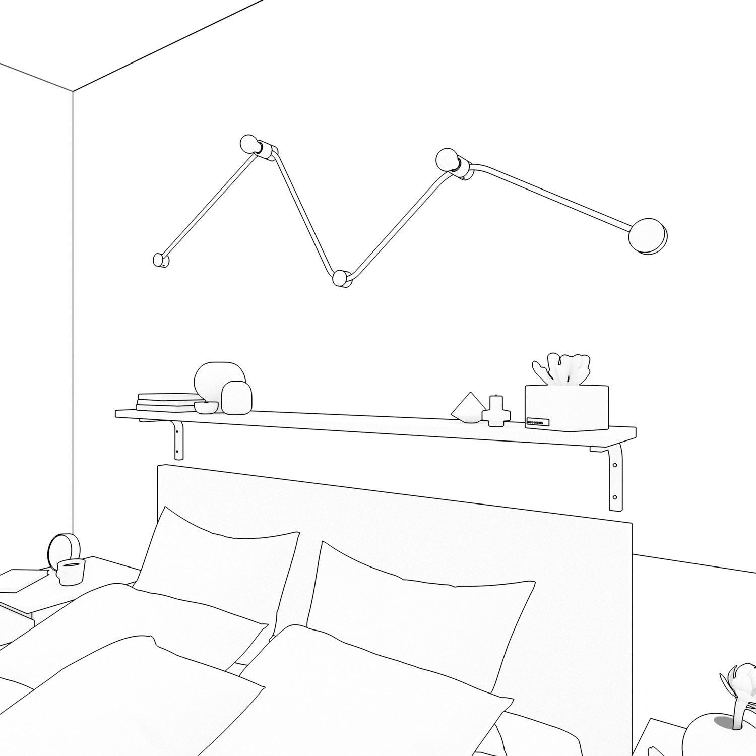 Sistema Filé Wiggle Kit - con cavo CM10 di 3 m per catenaria e 5 componenti in legno per interni - Creative Cables