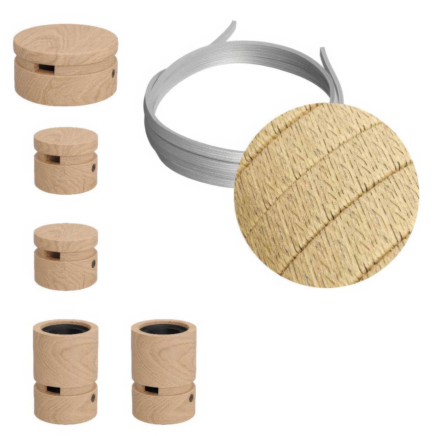 Sistema Filé Wiggle Kit - con cavo CN06 di 3 m per catenaria e 5 componenti in legno per interni - Creative Cables