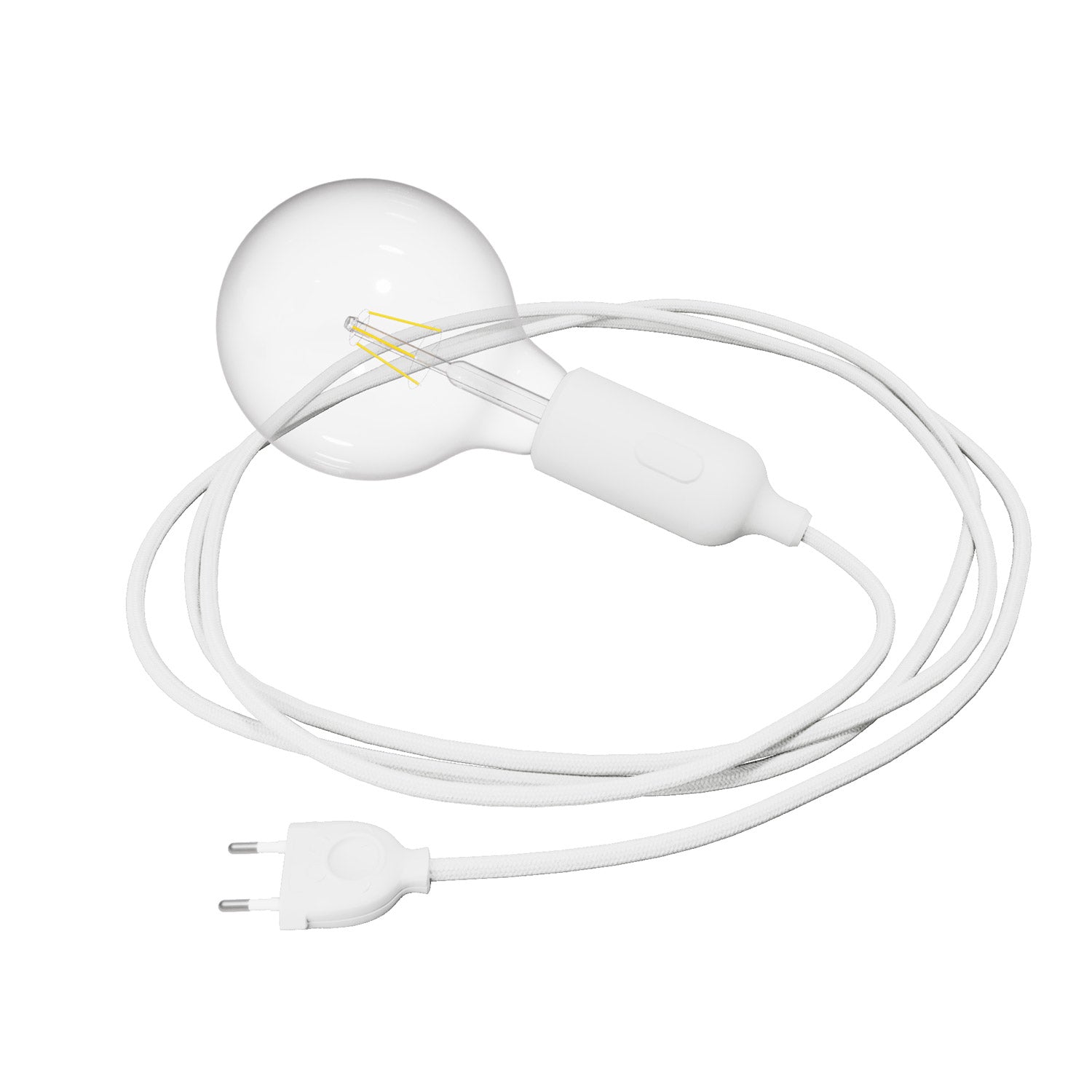 Snake Lampada in silicone con interruttore e spina - Bianco