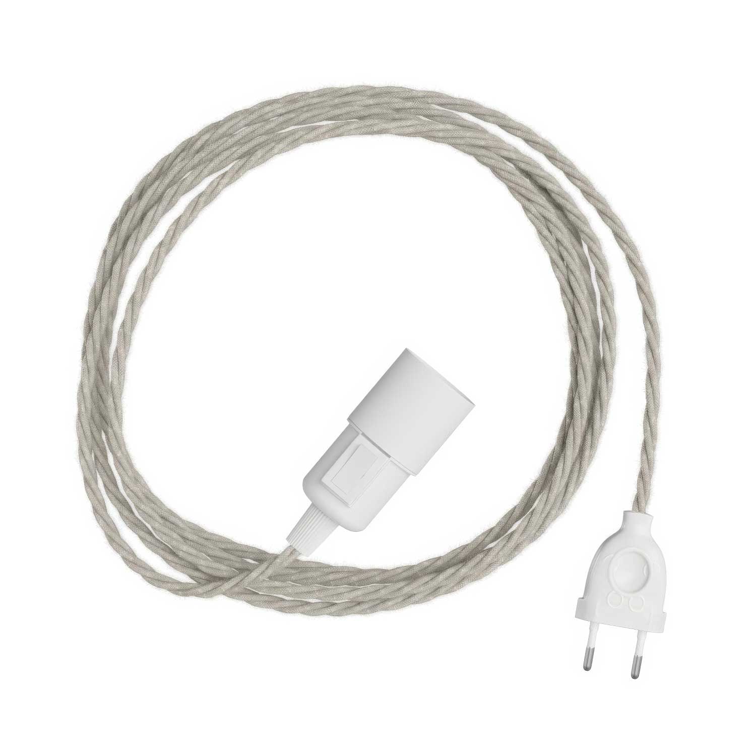 Snake Twisted - Lampada plug-in con cavo trecciato in tessuto TN01