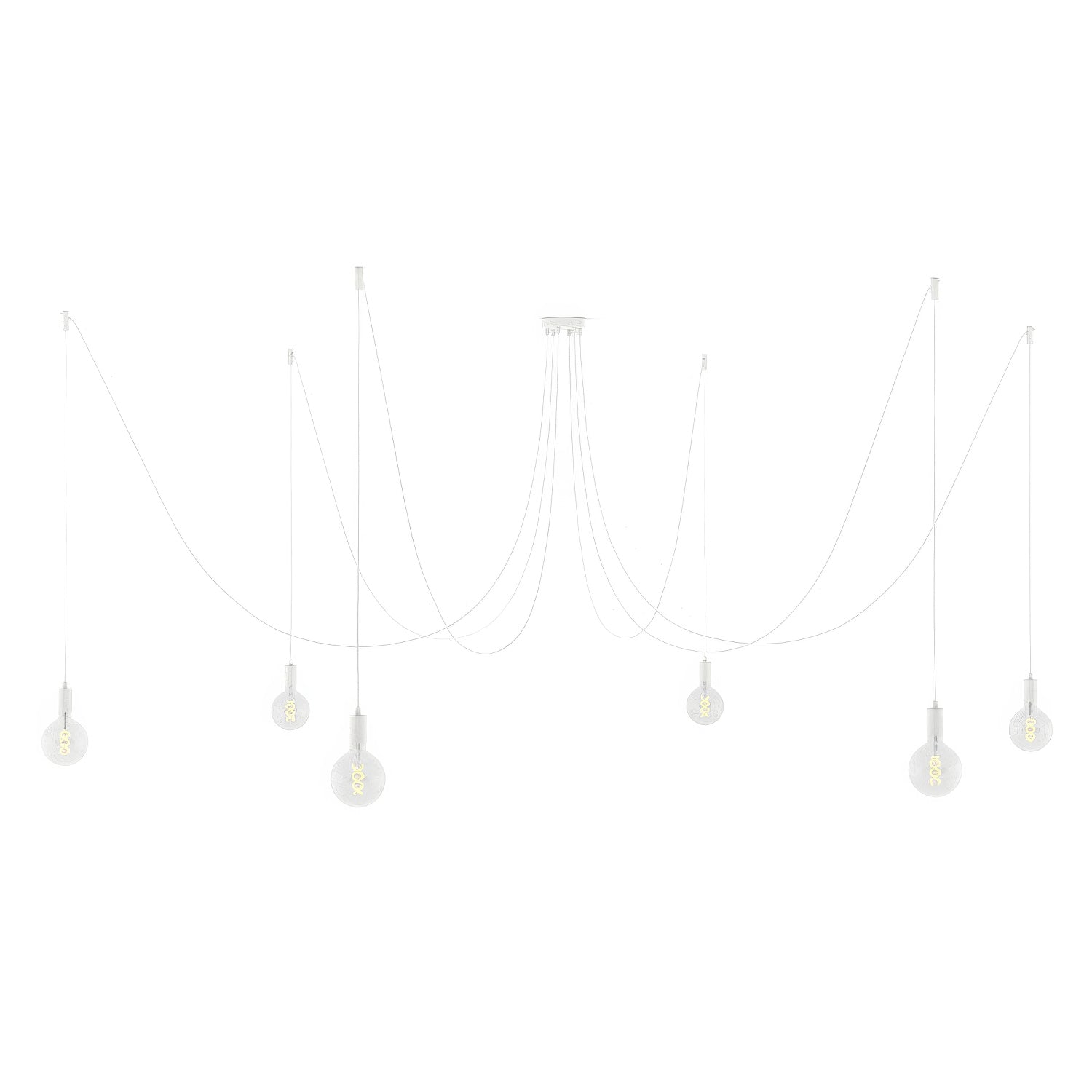Spider - Multiple pendant lamp with 6 drops, metal finish - White
