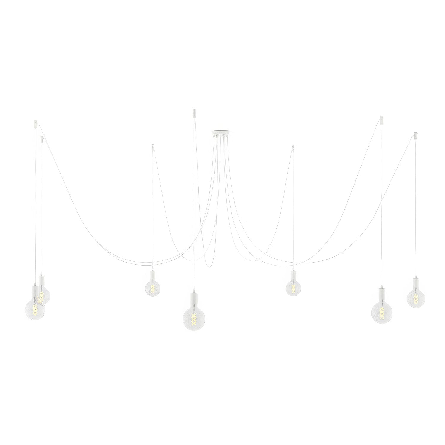 Spider - Multiple pendant lamp with 7 drops, metal finish - White