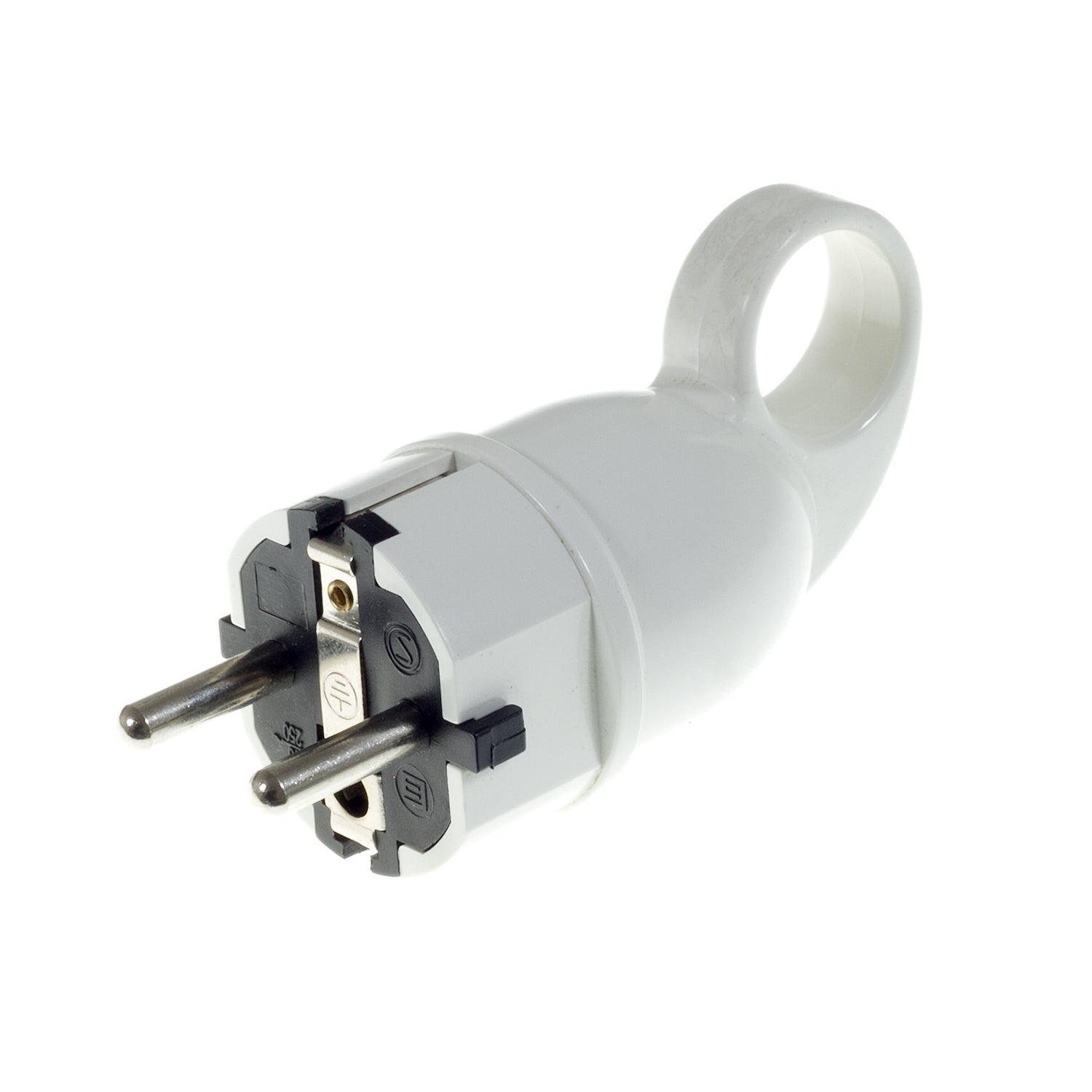 Spina Schuko Confort con anello 16A 250V - Bianco - Creative Cables