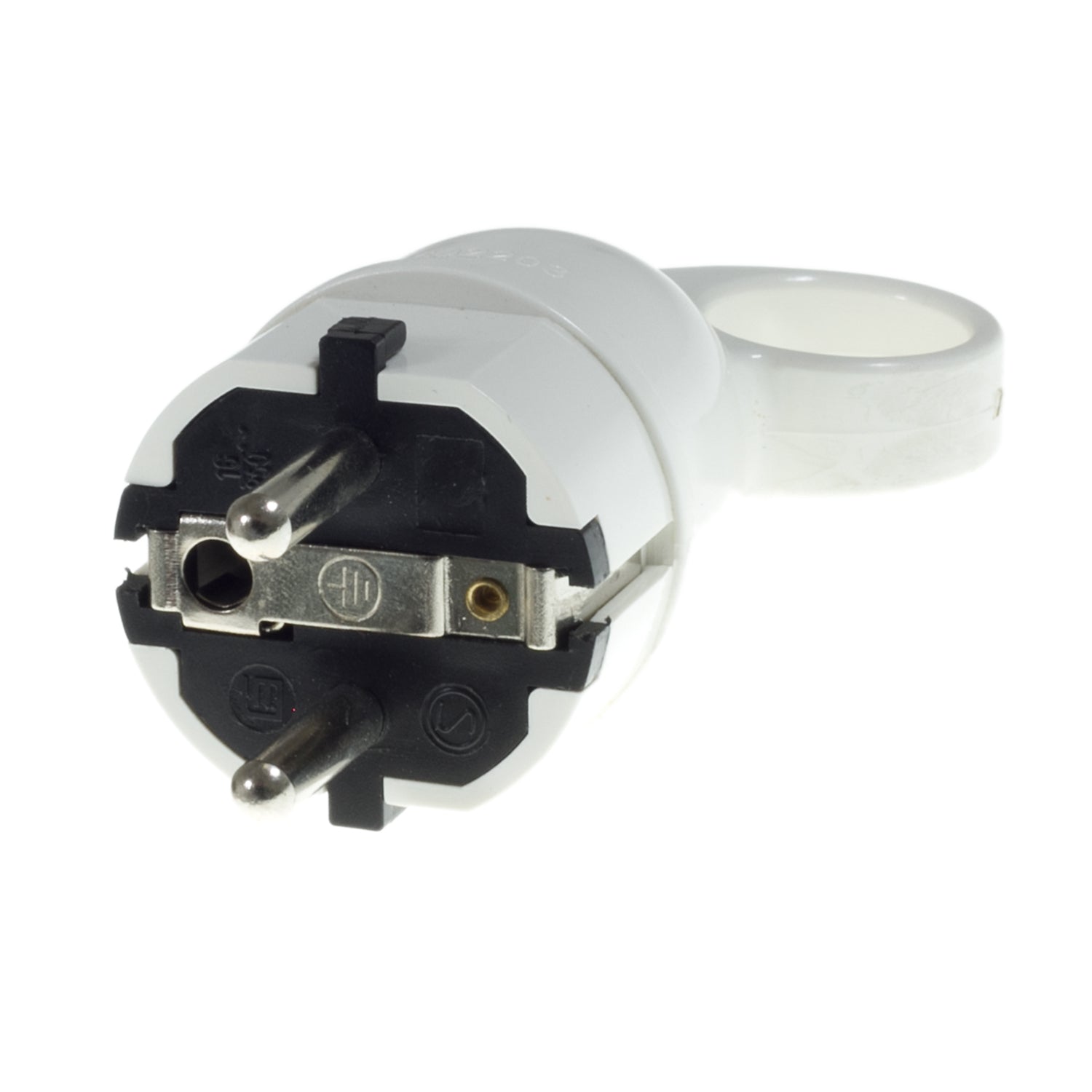 Spina Schuko Confort con anello 16A 250V - Bianco - Creative Cables